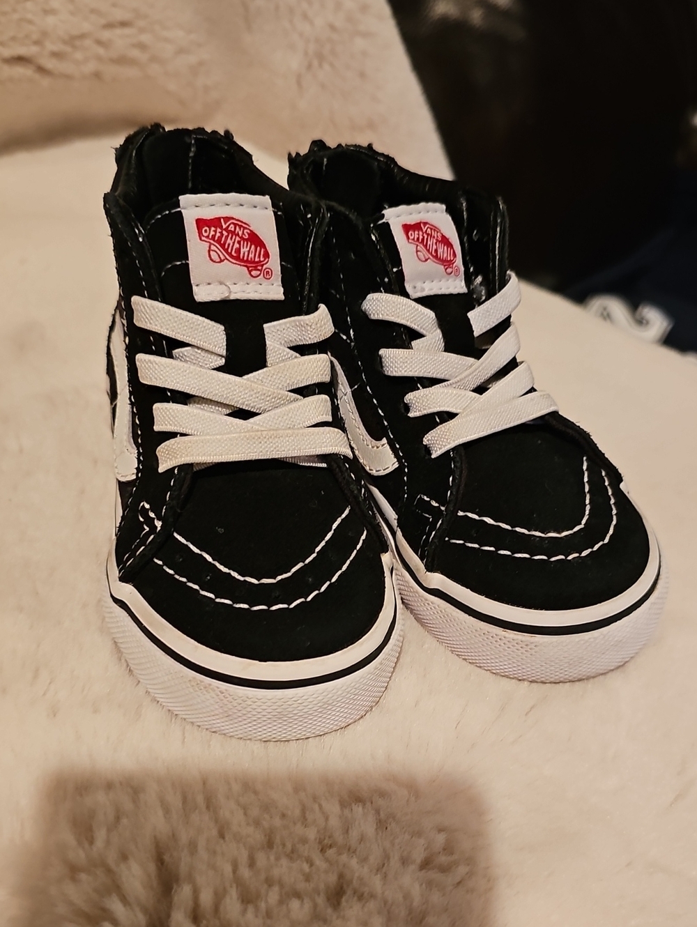 Vans Kids Black and White High-Top Sneakers